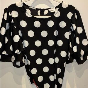 Elegant Black and White Polka Dot Blouse